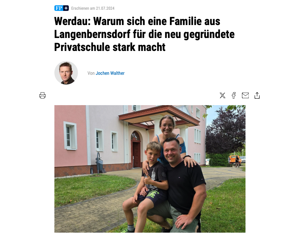 Werdau: Warum sich eine Familie aus Langenbernsdorf für die neu gegründete Privatschule stark macht